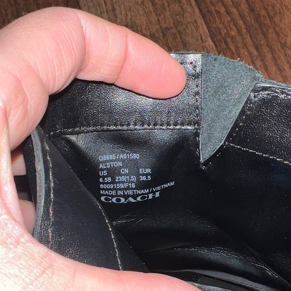 Coach Black Leather Moto Boots - Picture 9 of 9